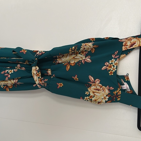 Floral teal jumpsuit - Picture 3 of 5